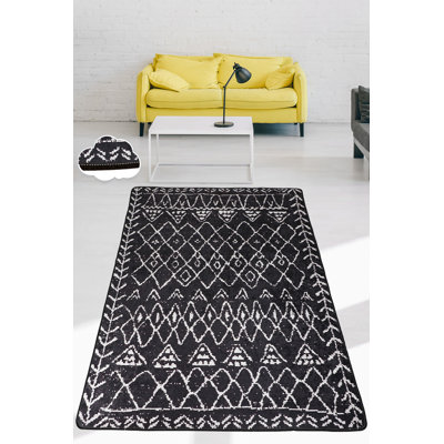 Premium Machine Washable Carpet, 4.6 x 6.2 ft, 100% Polyester, 0.2 in Pile Height | Antibacterial & Non-Slip Underside | Durable with 700 g/m² | Easy Care, Ideal for Living Room & Bedroom Décor