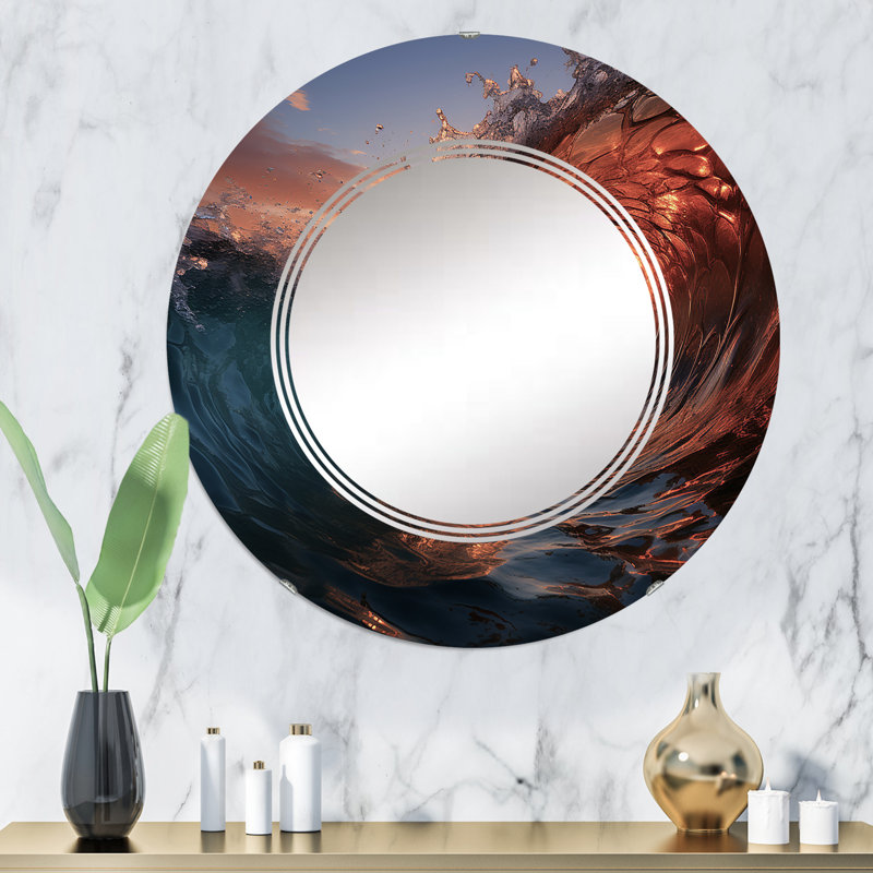 Edirne - Miroir mural Coastal Waves, 32 po x 32 po