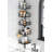 Adjustable Five-Tier Corner Shower Shelf With Hooks And Rust-Proof Pull-Out Brackets, 62-113 Inch Storage Rack