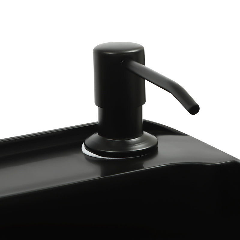 Laundry Sink With Stainless Steel Pull Down Faucet, Matte Black