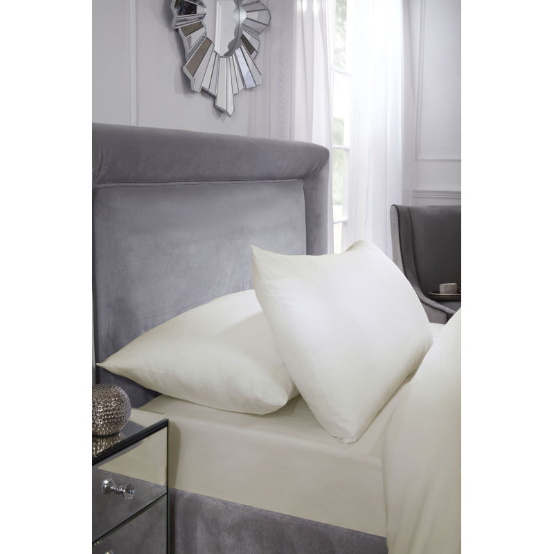 Egy.Cotton T201 100% Cotton Percale Fitted Sheet, Cream, Super King (6')