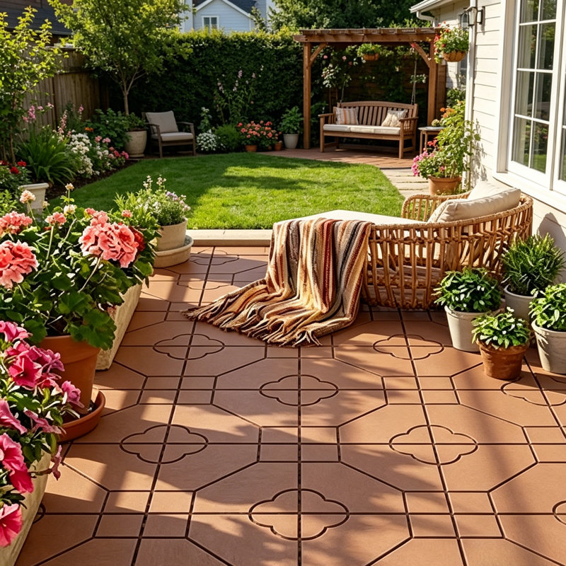 30.5cm L x 30.5cm W Plastic Interlocking Deck, Brown