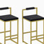 Tabourets de bar rembourrés en velours (dorés et noirs, ensemble de 2)-36465995-36465994