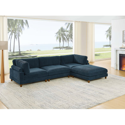 Canapé modulaire réversible en velours côtelé 133,5 po Barbarette