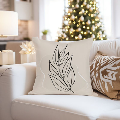 Botanical Leaf Beige Leaves Modern