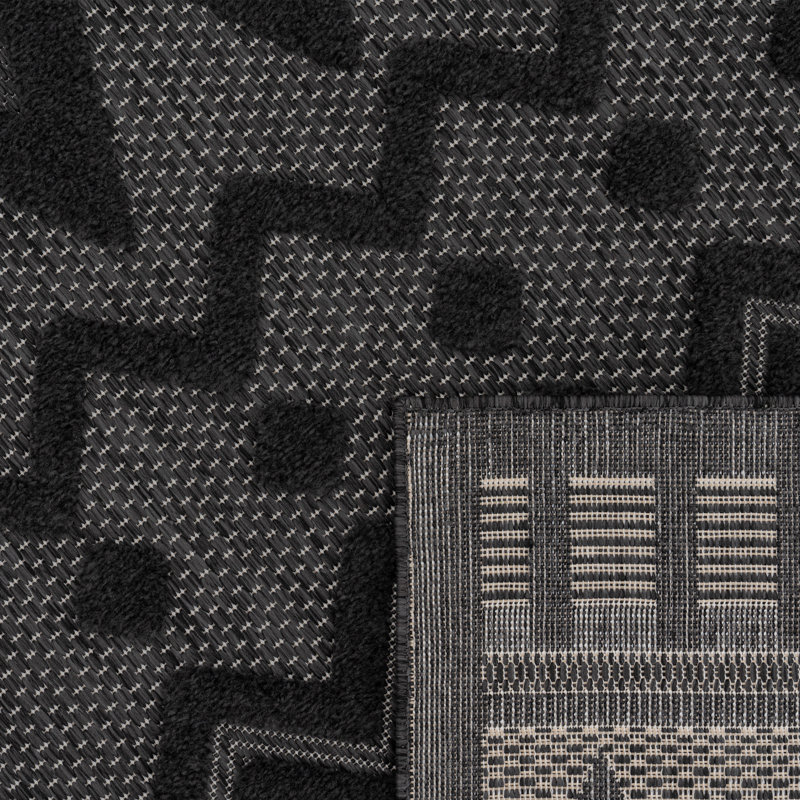 Tapis intérieur / extérieur en polypropylène tissé à la machine Plainfield, Rectangle 7 pi 11 po x 11 pi 2 po