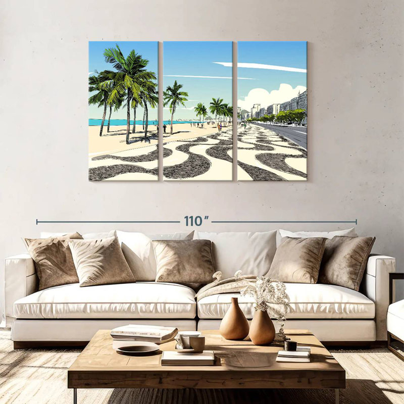 Vue du trottoir Gillard Copacabana, H 48 po x l 74 po