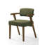 Weybridge - Chaise de salle à manger moderne en tissu vert et noyer de style Mid-Century