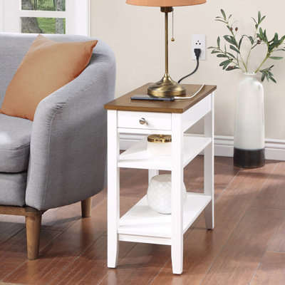 Carbin 24'' Tall End Table with 1 Drawer and Built in Outlets