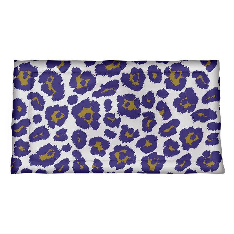 Imprimé léopard de Baltimore Taie décorative, Blanc / Mauve / Jaune, Très grand, Microfibre