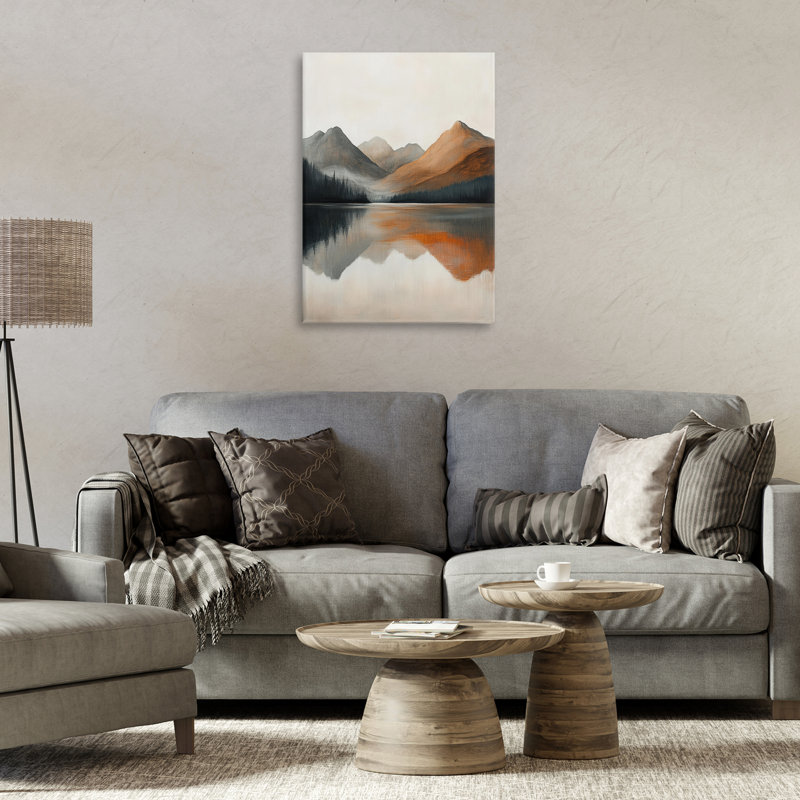 Terracotta Reflection Abstract Landscape Canvas, design by Petal Prints Design, 24" H x 16" W