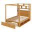 Canopy bed frame with bookcase headboard, usb outlets and led lights, storage cubbies, footboard drawer and reversible rack-2114065320-2114065325