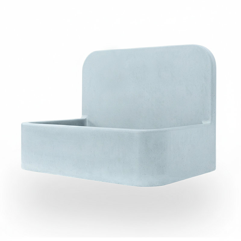 Newterra Handmade Concrete Wall/Vessel 22" Bathroom Sink, No Hole, Aqua