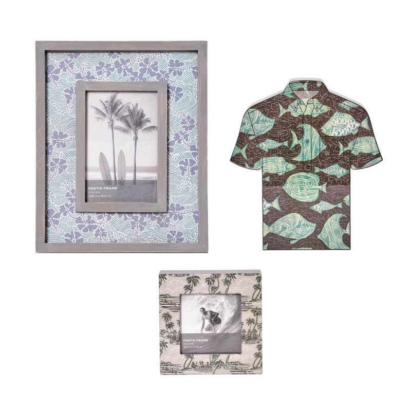 Kona Coast par Reyn Spooner, cadres photo tropicaux, 50ème State Waves, île, paradis, récif, Aloha, t-shirt de table, décoration murale 