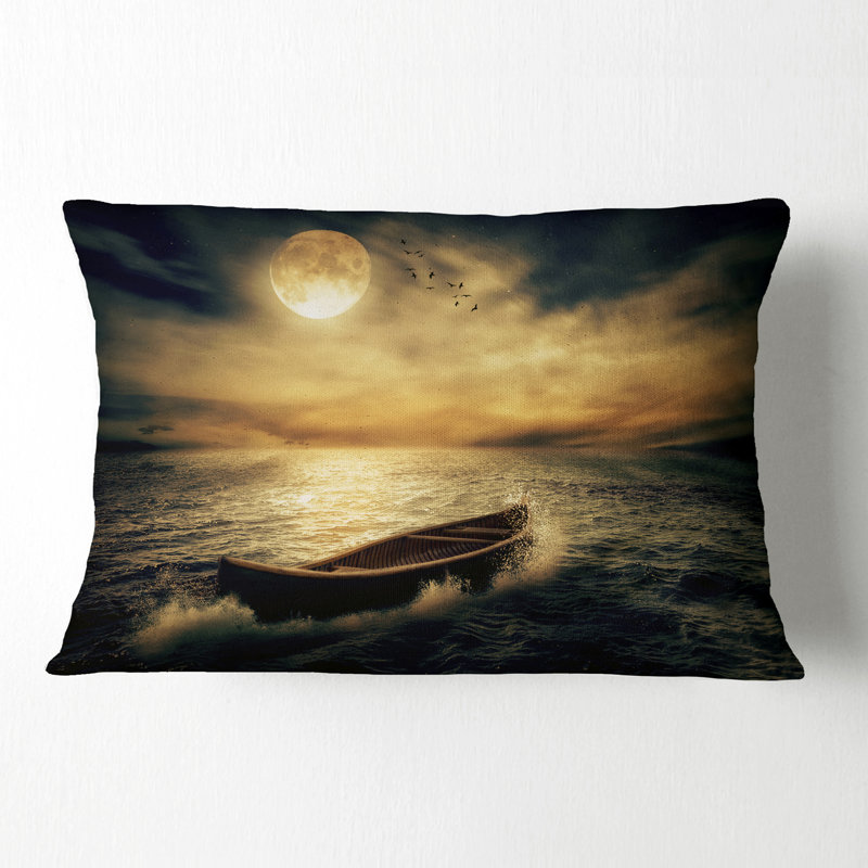 Milieu de l'océan après la tempête - Coussin décoratif à imprimé floral