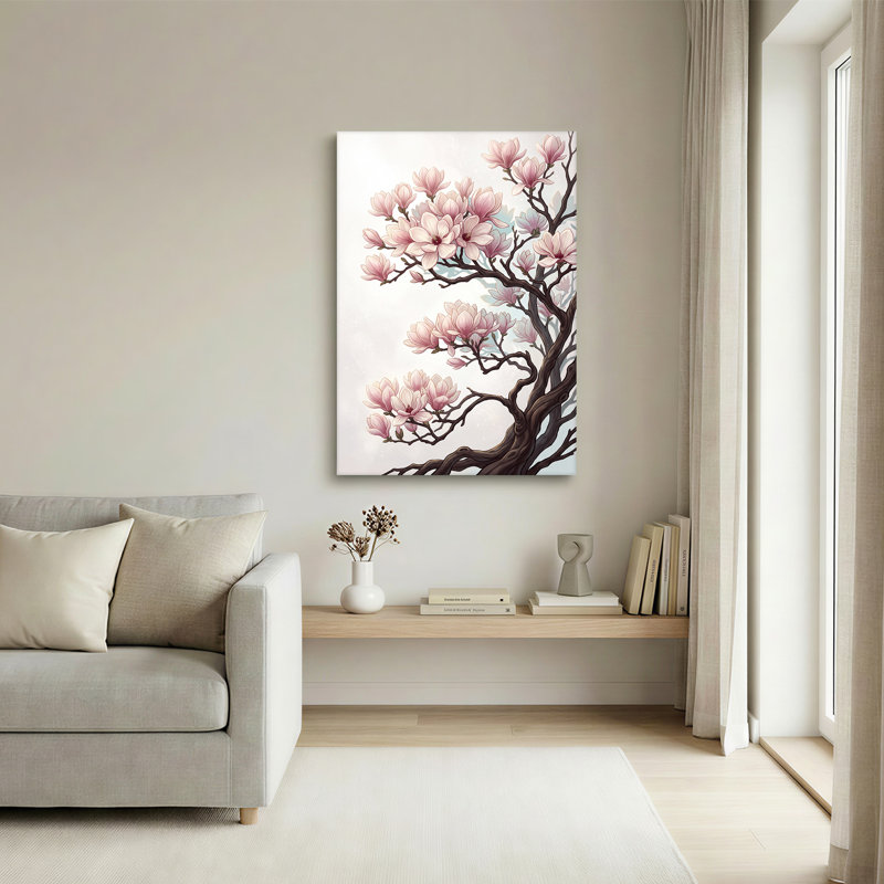 Art sur toile branches magnifiquement roses, 24"H x 16"W