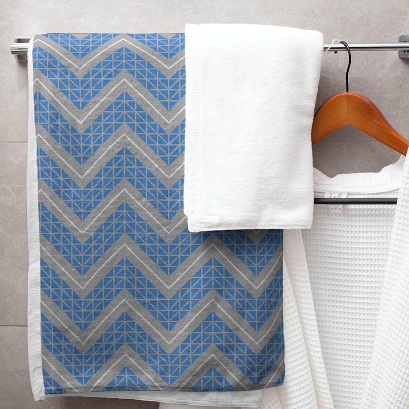 Stephenie Bath Towel, Blue/Dark Gray