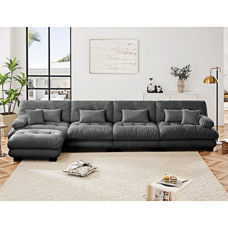 Canapé modulaire modulaire avec repose-pieds convertible