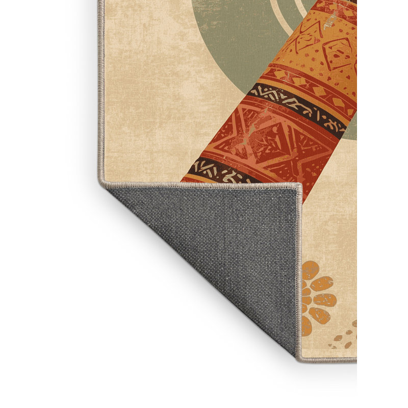 Tapis moelleux moelleux au look rustique et moderne de style rétro Mondger, 5 x 7