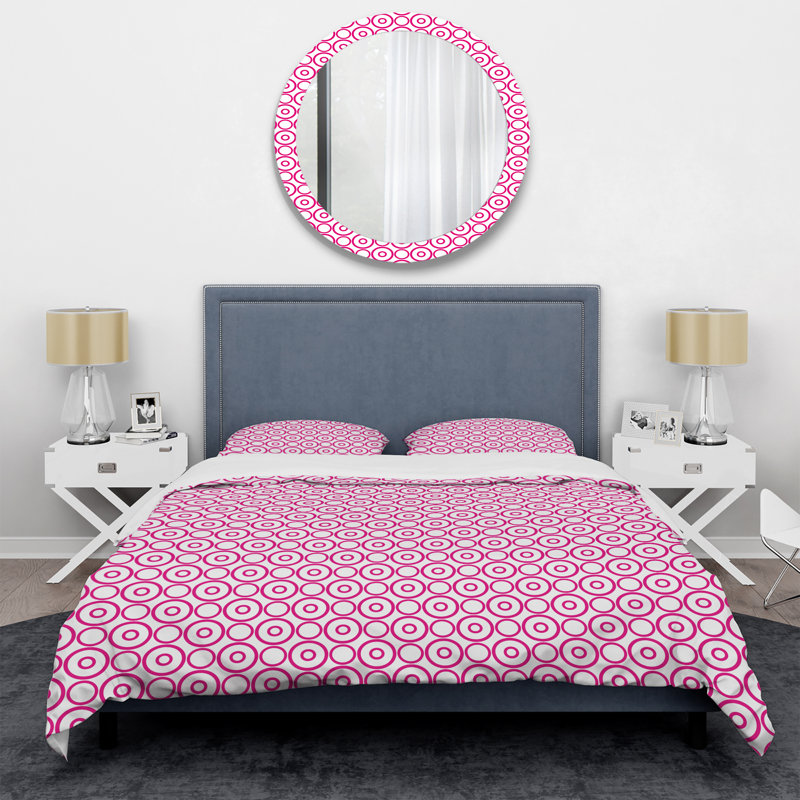 Pink Microfiber 3 Piece Duvet Cover Set, King Duvet Cover + 2 King Shams