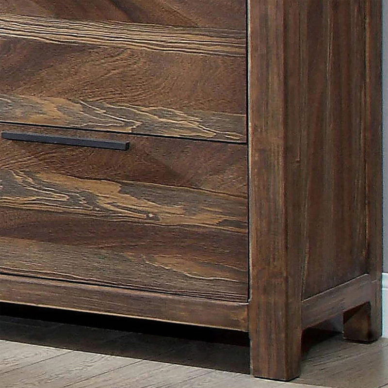 Mobilier de chambre à coucher contemporain contemporain de style rustique avec tiroirs supérieurs doublés de feutre pour commode 1 pièce