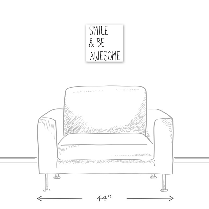«Smile and Be Awesome», reproduction d'art textuel sur toile tendue