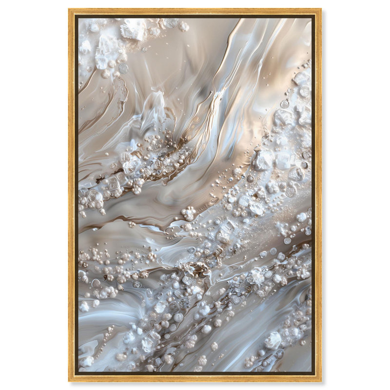 «Effervescent Earth II Canvas Elegant Abstracts» par Art Remedy, H 16 po x l 11 po, Cadre doré