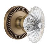 Grandeur Newport Rosette Double Dummy with Burgundy Crystal Door Knob