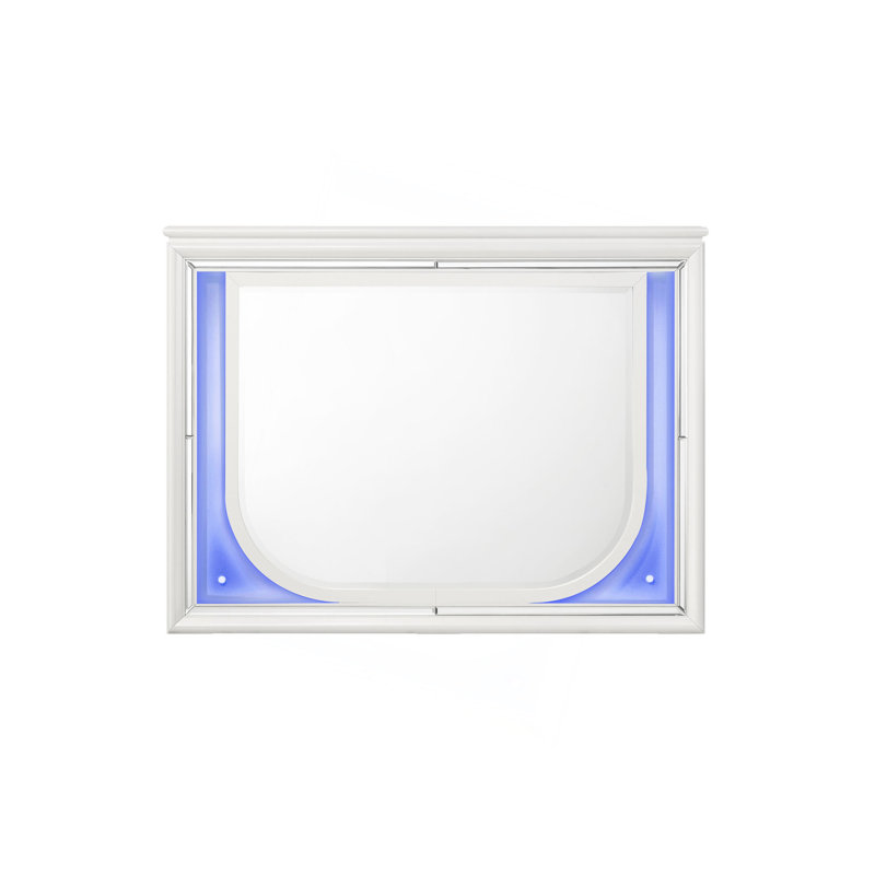 Miroir blanc perle