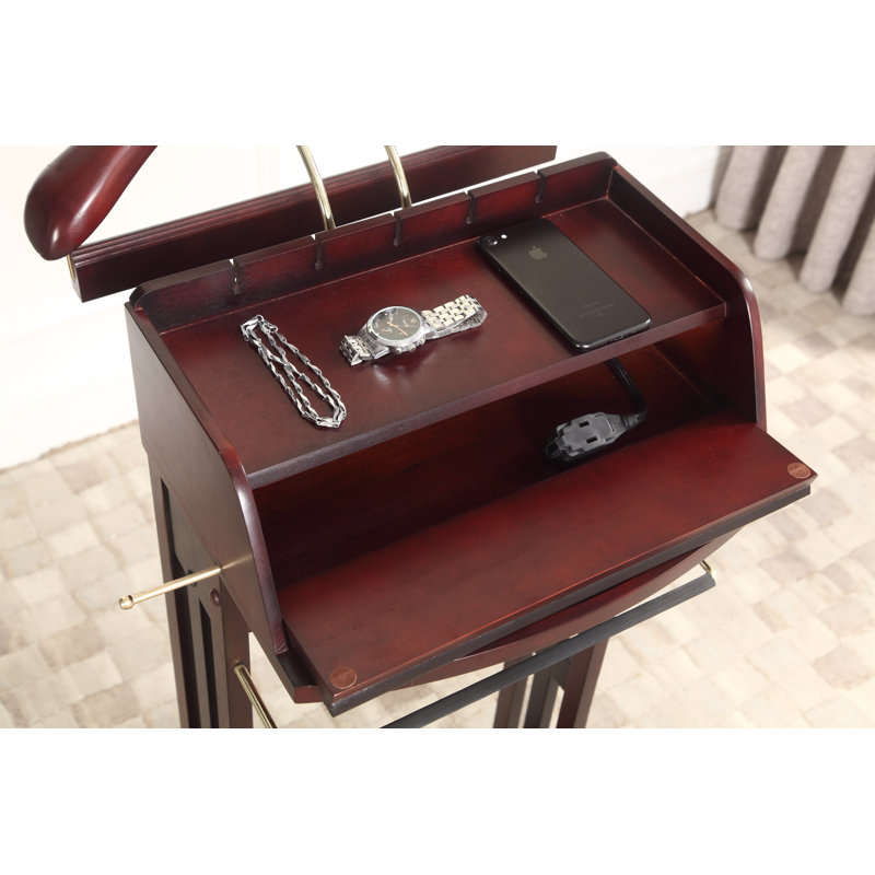 Gunnels Freestanding Valet Stand, Mahogany