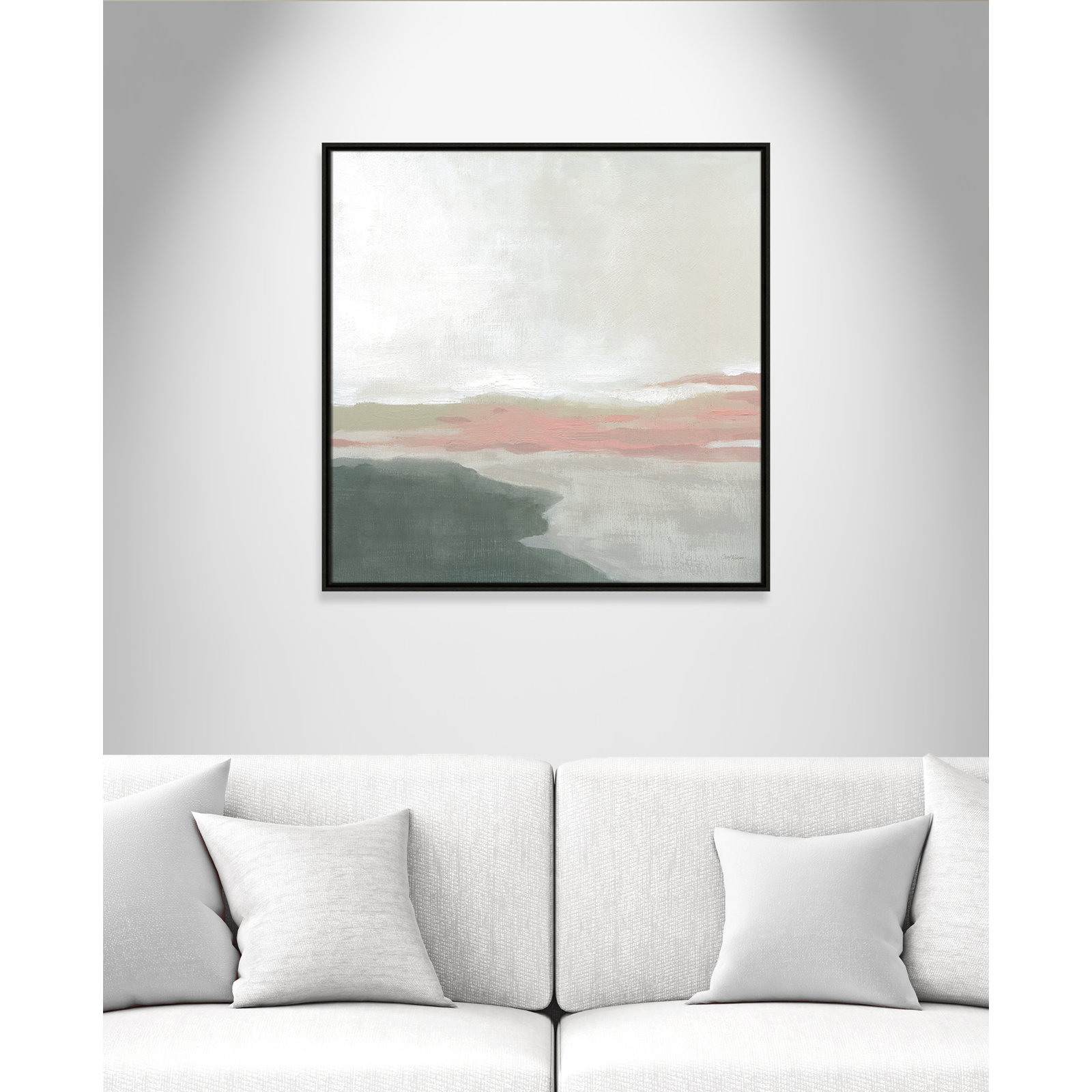 Carley "Still Lake" Painting by Carol Robinson, 31.5" H x 31.5" W x 2" D, Espresso