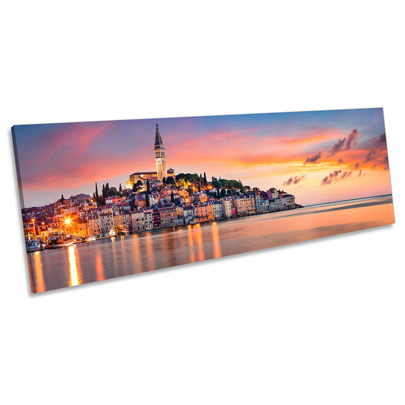 Rovinj Town Croatia Sunset - Wrapped Canvas Panoramic Print, 45.72cm H x 137.16cm W