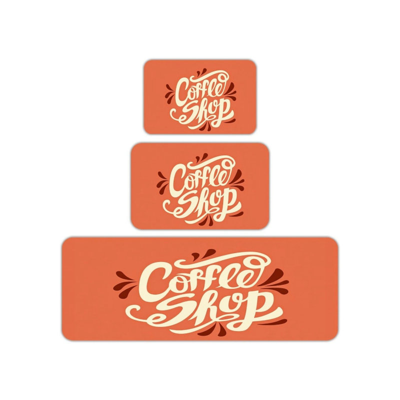 Ensemble de 3 tapis de cuisine Coffee Shop