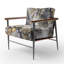 Fauteuil décoratif tapissier abstrait gris délicat Brushstrokes II-1878009441