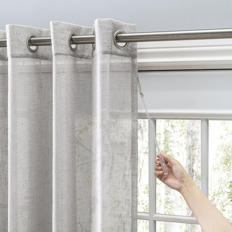 Tahlia Premium Touch of Linen Grommet Curtain Panel, Gray, 52" x 84"