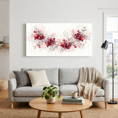 Pomegranate Floral Canvas Wall Art Oil Painting Print Set Of 1