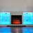 White Tv Cabinet With Electric Fireplace, 58''w*15.5''d*24.4''h, For 32 - 62" Tvs, Touch Screen Operated Storage Shelves Modern Fireplace Stand 58''w: Finish, Flame Color Change Function-35289804-35289806