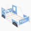 Lit plateforme classique avec roulettes en forme de voiture-529663299