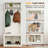 3-in-1 Coat Rack with Shoe Storage Bench, Hall Tree with 6 Hooks and 2-Tier Storage Shelf