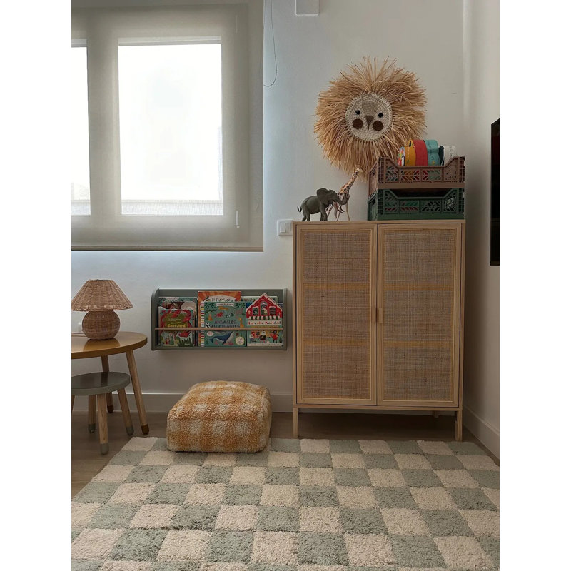 Washable Rug Tiles Blue Sage, Rectangle 4' x 5'3"