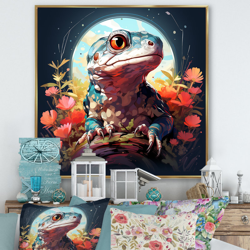 Salamandre reptile Portrait II - Reptile / Amphibien, art mural, Gold Picture Framed, 16" H x 16" W