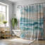 Rideau de douche standard 1 pièce Deep Ocean Ripples-1404715596