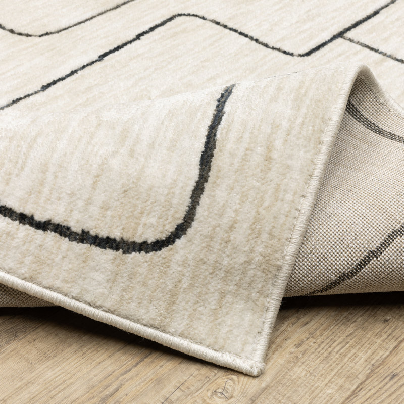 Tapis beige / noir Harlow, Rectangle 7 pi 10 po x 10 pi