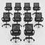 Ensemble de 10 chaises de bureau ergonomiques en filet, chaise de bureau roulante avec hauteur réglable et support lombaire, capacité de 330 lb-829259689