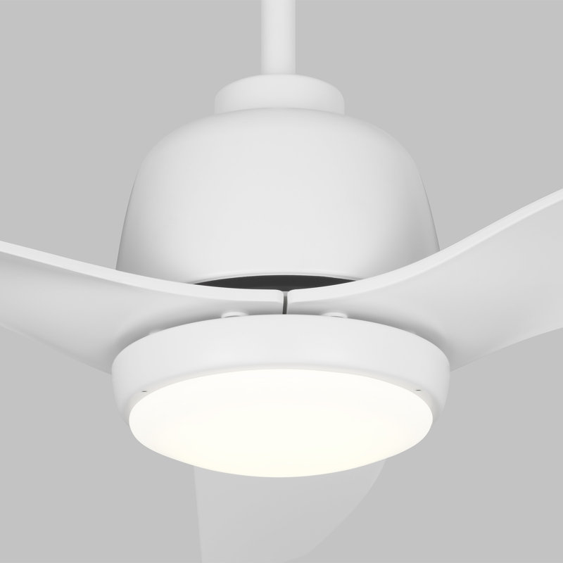 Avila LED Outdoor Downrod Ceiling Fan, Matte White