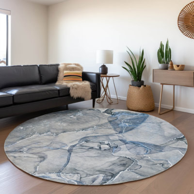 Premium Machine Washable Cerrito AMF519 Blue Rug