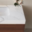 Meuble-lavabo autoportant en pierre frittée de 35,4 po avec lavabo encastré, bois massif multicouche imperméable, rangement à 4 tiroirs, fixation murale