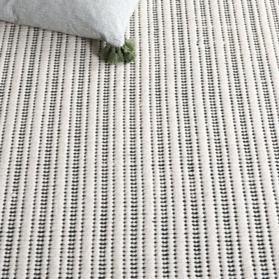 Tapis rayé en laine et en coton 909 