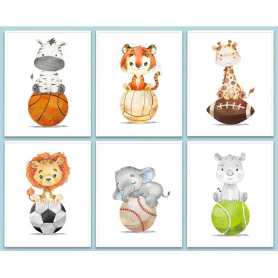 6-piece Sports Nursery Wall Art Prints