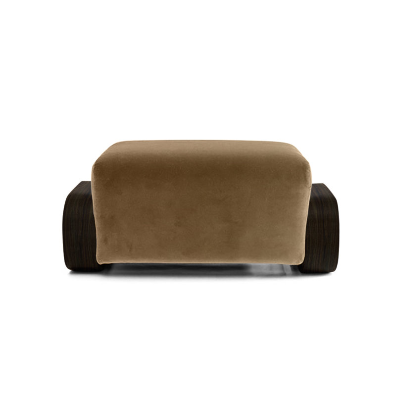 Cayenne Ottoman, Taupe Velvet